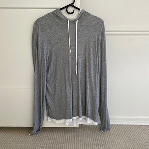 Vince Pima cotton hoodie. Lightly worn. Gray with white lining.